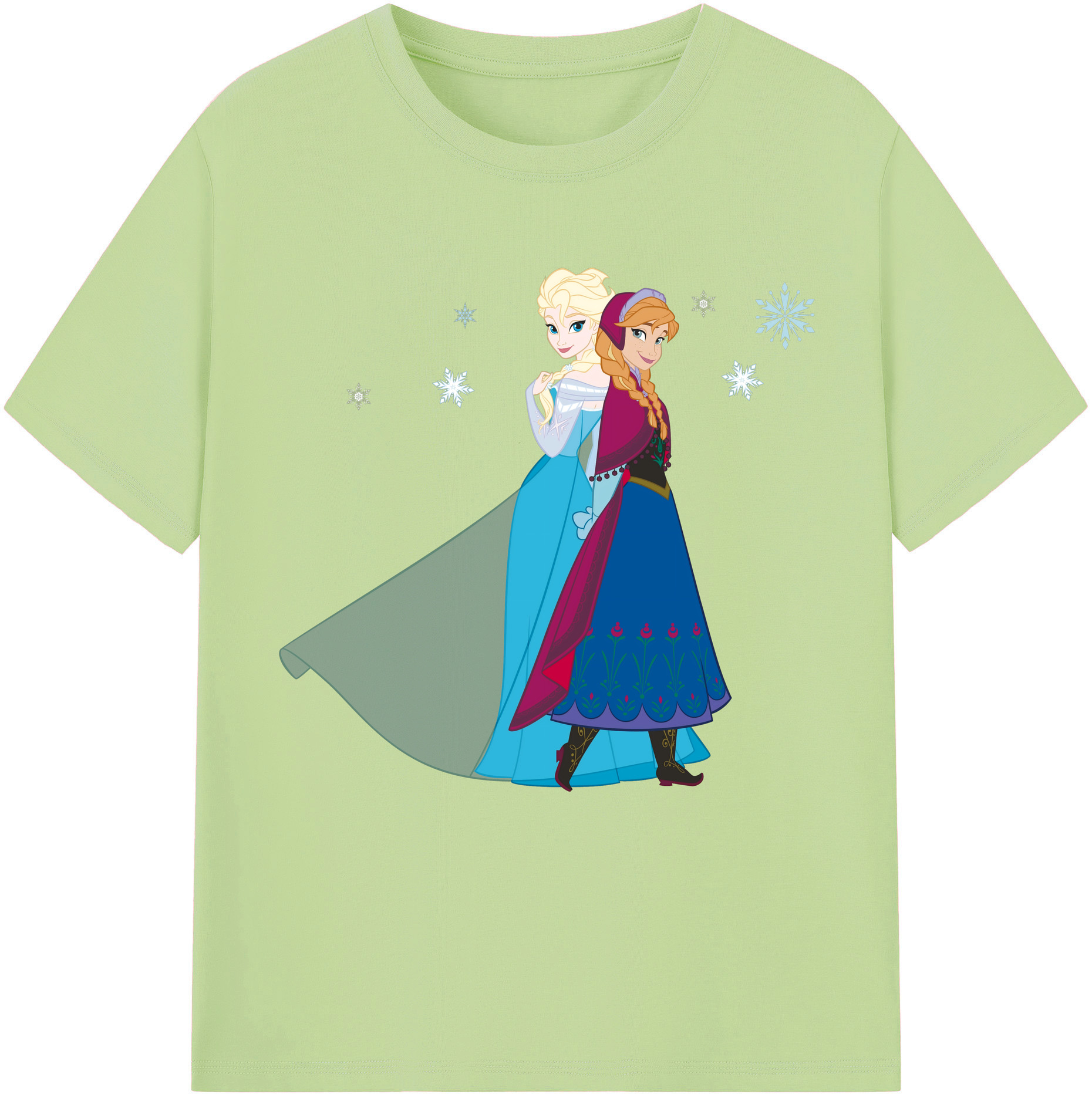 （画像用） アナと雪の女王 アンナ エルサ Frozen Anna Elsa 綿100％半袖Tシャツ（フロントプリント）